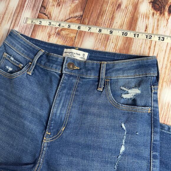 Abercrombie & Fitch FLARE Size 2 Blue High Rise Wide Leg Jeans Denim Pants 26x31 - Picture 5 of 10